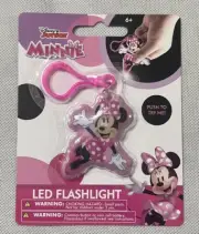NEW Disney Minnie Mouse Portable Clipable LED Keychain Flashlight Ages 6+