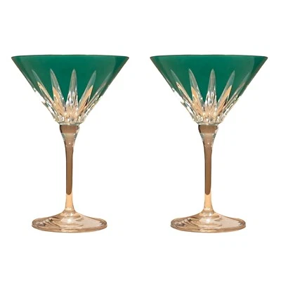 Waterford Crystal 2025 New Year Firework Green Martini Set of 2