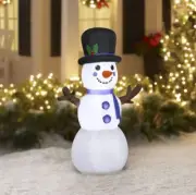 Inflatable Snowman 4 feet Tall Self Inflates New Christmas Winter Decor Outdoor