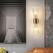 Cordless Wall Light Fixtures with Clear Glass Shade, Modern Decorative Crystal Wall Sconces LED Minimalist Indoor Wall Sconce Lights for Bedside Living Room Hallway,A