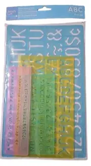 Artist's Loft x4 Stencils Crafts Reusable Number Letter Writing Guide Roman