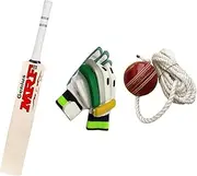 Byson MRF Virat Kohli Edition Full Size Kashmiri Willow Bat with Knocking Ball and Left Hand Batting Gloves (Leather Ball Playing)