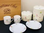 Marimekko & FUJIYA Tea Time Set Novelty Placemat Canister Teacup Saucer New