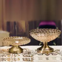 在飛比找蝦皮購物優惠-歐式奢華家用水晶玻璃果盤客廳水果盤雙層糖果盤簡約現代創意擺件