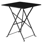 Bolero Black Square Pavement Style Steel Table Indoor Outdoor Foldable Furniture