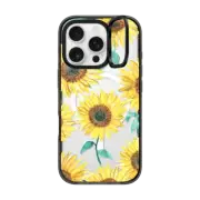 iPhone 16 Pro Impact Ring Stand Case MagSafe Compatible Sunflowers