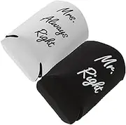 WEKADRIN 2pcs Neoprene Wedding Can Coolers Sleeves for Bride Groom Unique Printed Beverage Sleeves to Keep Canned Drinks Cold Wedding Present Reusable Beer Can Holders