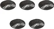 Set of 5, Carbonized Earthen Brush 3 Foot Round 7.0 Plates (606004) [8.3 x 1.0 inches (21 x 2.5 cm)] | Round Plate (Small) Setomonohonpo