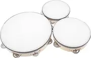 ERINGOGO Preschool Percussion 3pcs Wooden Hand Tambourine Drum Boys and Girls Musical Toys