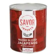 Pepper Jalapeno Green Nacho Sliced #10 Can - 6 Cans Per Case - Savor Imports