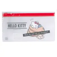 在飛比找Yahoo奇摩購物中心優惠-小禮堂 Hello Kitty 防水橫式扁平夾鏈袋 (透明鬆