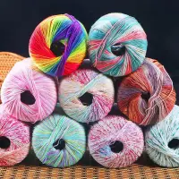 在飛比找蝦皮購物優惠-【露莉咔毛線】3#段染蕾絲線棉手編diy編織包包材料包彩色漸