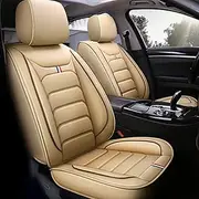 Waterproof Car Seat Covers Compatible with Lexus IS200 IS220 IS250 IS300 IS350 IS500 Full Set 5-seat Comfortable PU Leather Vehicle Cushion Protector All Season General (Color : Beige, Size : is 350