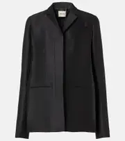 [Khaite] Khaite Crittan wool and silk faille jacket AU 12 black