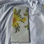 Vintage Flower Power Bright Yellow Orange Green Table Cloth Paper