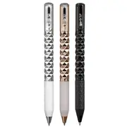 Geometric Metal Crinkle Pen Fidget, Stress Relief Metal Shape Shifting Switchpen, 0.5mm Retractable Multicolor