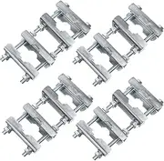 4 Sets Antenna Mast Clamp Mast to Mast Bracket Kit with V Jaw Blocks for 1"-2.5" OD Poles, Heavy Duty Antenna Pole to Pole Mounting Hardware for Ham TV Antennas, Security Cameras, Weather Station