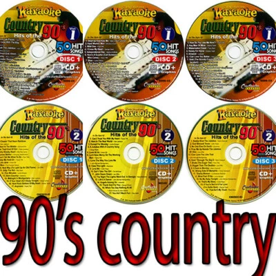 CHARTBUSTER 90's COUNTRY Karaoke 6 CDG VOL-1+2 Alan Jackson,Garth B +in Sleeves