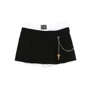 [Alexander Wang] Alexander Wang Pleated Key-detail Shorts 6 US BLACK/WHITE