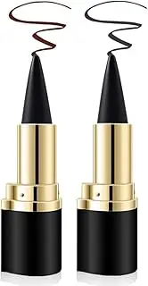 2 Colors Gel Eyeliner Set,Quick-Dry Cream Eyeliner Waterproof and Smudge Proof Eye-liner Pencil Long-Lasting Matte Black Eyeliner Stick for Women Girls (04 Black+02 Brown)