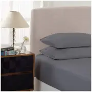 Royal Comfort 1500 Thread Count Cotton Rich Fitted Sheet 3 Piece Queen Set Dusty