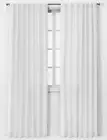 1pc Light Filtering Linen Window Curtain Panel Threshold White 54” x 95”