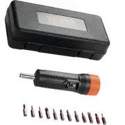 1/4" Drive Torque Screwdriver Wrench Set - 10-70 in-lbs Torque Adjustment Range - 1 in-lb Increment Torque Screwdriver - Driver Bits Set with View Window, 12 Bits & Case, Magnetic