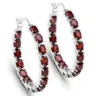 6.28 Ct Garnet Prong Earrings 925 Solid Sterling Silver