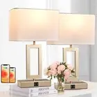 Set of 2 Table Lamps with Dual USB Ports,Touch Control for Bedside and Nights...
