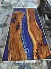 Handmade Walnut & Acacia Epoxy Coffee Table – Solid Wood Resin Table for home