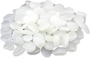 ANDRESLAD 100Pcs Luminous Pebble Stones for Aquarium Garden Decoration Glow Dark Gravel White Artificial Stones for Fish Tank Landscaping and Ornaments
