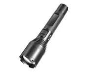 LED Flashlight Rechargeable Zoomable Flashlight with Battery and USB Cable for Hiking