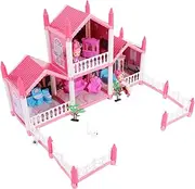 DIY Castle Kit for Princess Dollhouse Model with Lights Engaging Childrens Puzzle House for Creative Play and Learning Activities