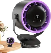 Clip Stroller Fan, Car Fan for Car | 100 Speed Small 6 Inch Rechargeable Circulation Fan | 4000mAh Turbine Air Blank, Bookcase