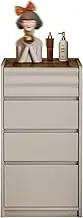 GUAWJRZDP Modern 4 Chest of Drawers, 75cm Tall Drawer Chest with Glass Top, Wood Storage Cabinet Organizer for Bedroom, Closet, Living Room, Cloakroom, Entryway, Light Brown(L30cm/11.8in)