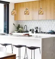 ORDITO: Abstract Chrome With Glass Ellipse Pendant Lights Gold Plated
