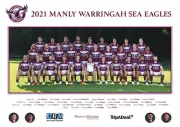 LAMINATED MANLY SEA EAGLES NRL RUGBY TEAM POSTER,BARGAIN WARRINGAH