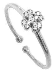 [Mocha] Gregio Simply Me Ring With Cz Clover in Silver