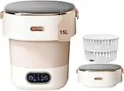 Portable Washing Machine,Mini Washer 15L Upgraded With Spin 15L, Khaki