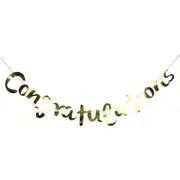 Congratulations Gold Letter Banner 1.5m