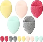 Lallisa 10 Pcs Face Sponges - Drop Shape, Sponge Material, 5 Colors - Face Cleansing, Makeup Blending