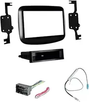 Single Din Car Stereo Install Dash Kit, Wire Harness, and AM/FM Radio Antenna Adapter -Made for Dodge: 2013 2014 2015 2016 Dart -No Factory 8.4" Radio Vehicles