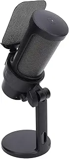 USB Gaming PC Microphone, Computer Condenser Microphone with Mute Function, Streaming Mic Desktop RGB Gaming for Podcast Recording (Black)