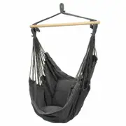 Macrame Cotton Swing Bed Hammock Chair Relax Outdoor Hanging Indoor ~ Grey