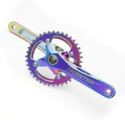 Bike Crankset, 104BCD Bicycle Hollow Integrated Crank Arm Set 32T/34T/36T/38T Narrow Wide Chainring Aluminum Alloy Crankset 170mm Mountain Crankset