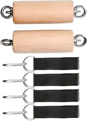 Pull Up Grips,Wooden Pull-Up Climbing Bar Hold 2X - Outdoor Training Handles Home Gym Fitness Accessories Portable for Deadlift, Powerlifting