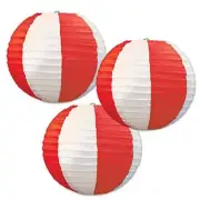 DDI 1907550 Red & White Stripes Paper Lanterns Case of 6