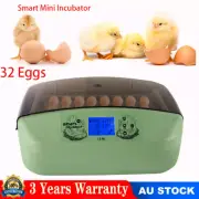 32-Egg Smart Mini Incubator 3-IN-1 Hatching/Fledging/Brooding Incubation Machine