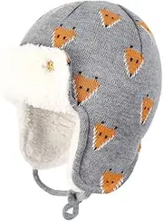 [Holibanna] Cotton Cap for Winter Skiing Cute Ear Protection Hat for Soft and Comfortable Design for Outdoor Activities for Boys Grey