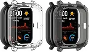 Turnwin intended for Amazfit GTS Protector Protective Case, TPU Soft Flexible Silicone Shock-Proof and Scratch-Resistant Protector Cover Case intended for Amazfit GTS Bands Smartwatch (Black,Clear)